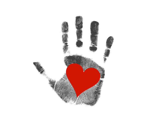 love handprint sign illustration design