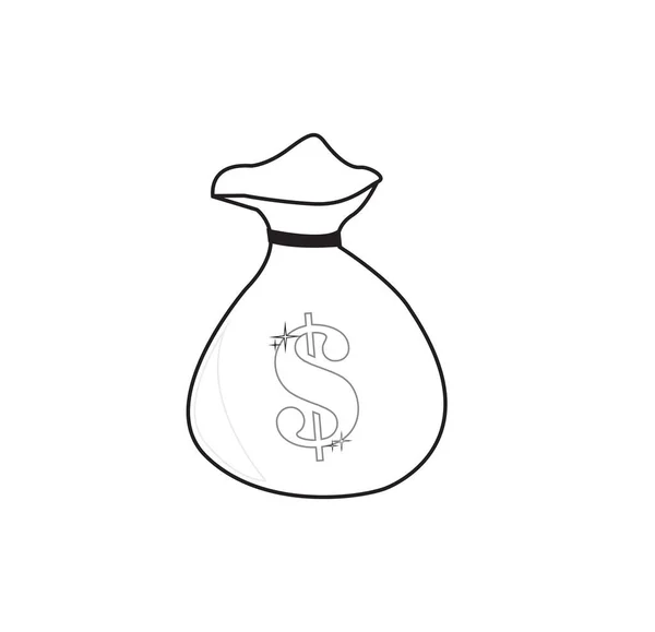 Line drawing money bag