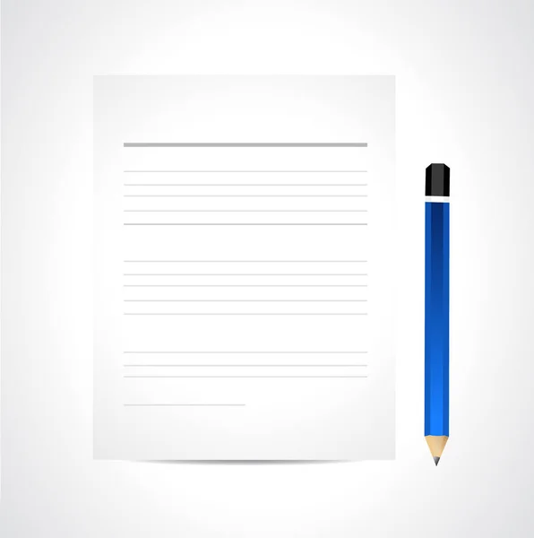 White paper and pencil — Stock Photo, Image