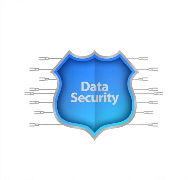 Datenschutzschild und Verbindungen isoliert Stockbild