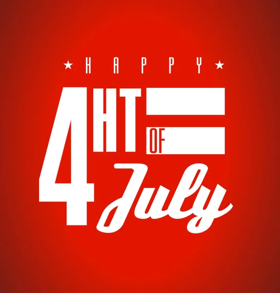 Happy Fourth July Nationalfeiertagsschild Isoliert Vor Rotem Hintergrund lizenzfreie Stockfotos