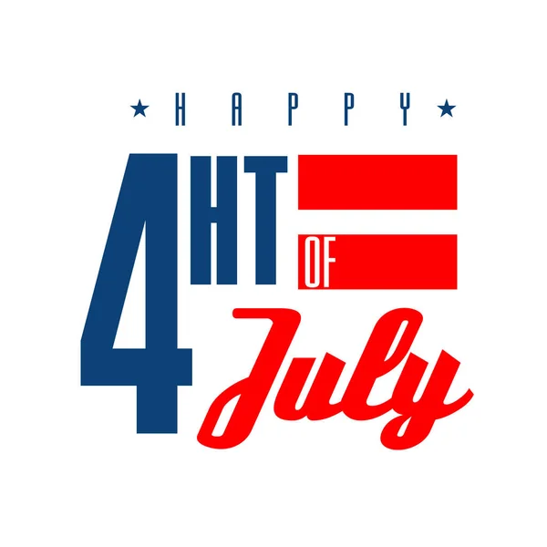 Happy Fourth July National Holiday Sign Isolated White Background Royalty Free Stock Images