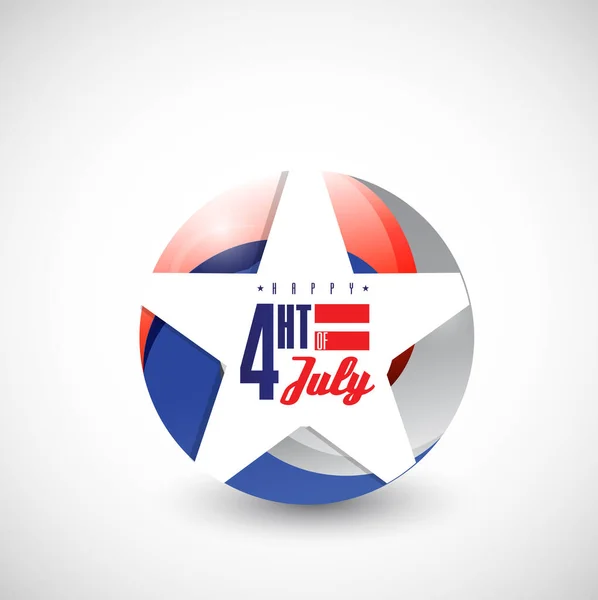 7月4日 白い背景の上に隔離された米国の国民の祝日記号 ロイヤリティフリーのストック写真
