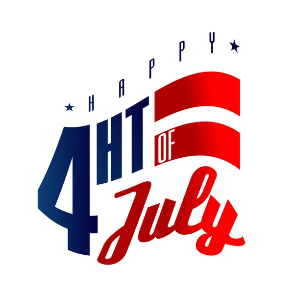 Gelukkige Vierde Juli Zwaaiende Vlag Amerikaanse Nationale Feestbord Geïsoleerd Een — Stockfoto