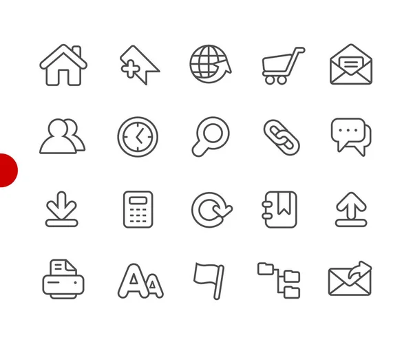 ホームページのアイコン 赤点シリーズ ベクトル線デジタルまたは印刷プロジェクトのアイコン — ストックベクタ
