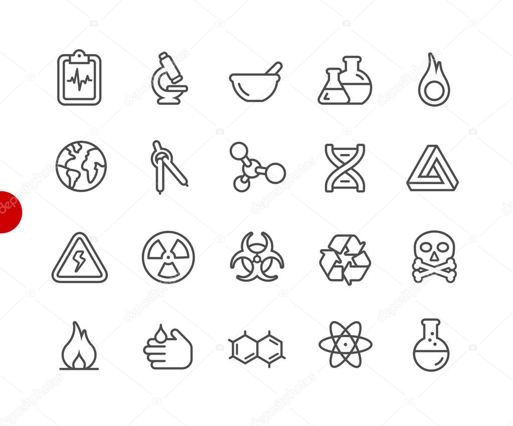 Science Icons // Red Point Series - Vector line icons for your digital or print projects.