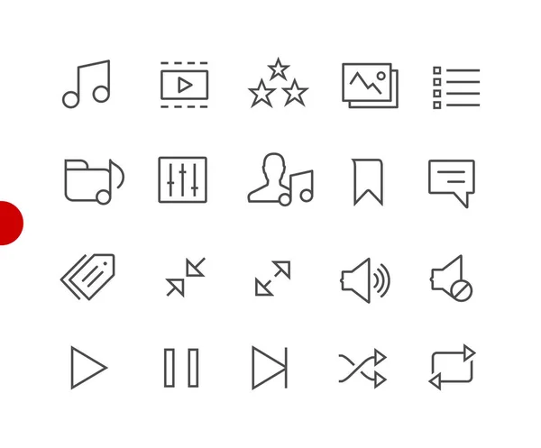 Web モバイル アイコン 赤点シリーズ ベクトル線デジタルまたは印刷プロジェクトのアイコン — ストックベクタ