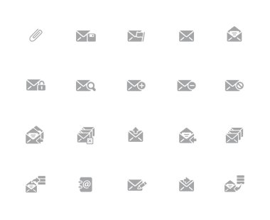 E-posta Simgeleri // 32 piksel Simgeler Beyaz Seri - 32 piksel ızgarada çalışmak üzere tasarlanmış vektör simgeleri.