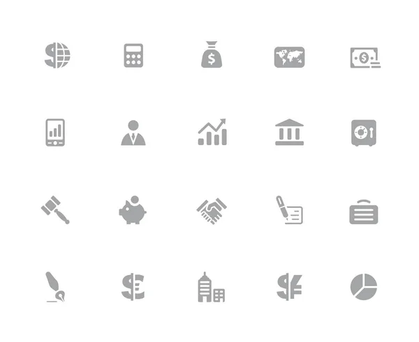 Business Finance Icons Pixels Pictogrammen Witte Serie Vector Iconen Ontworpen — Stockvector