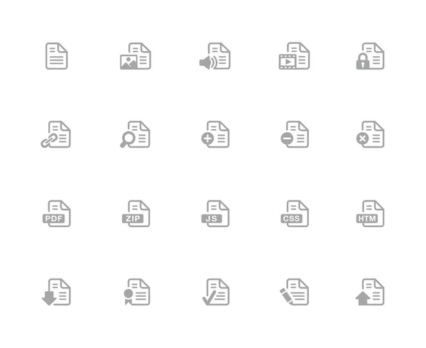 Documents Icons Pixels Icons White Series Vector Icons Designed Work — стоковый вектор