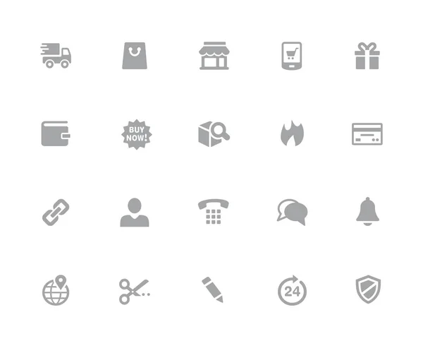 Shop Icons Pixel Icons White Series Icone Vettoriali Progettate Funzionare — Vettoriale Stock