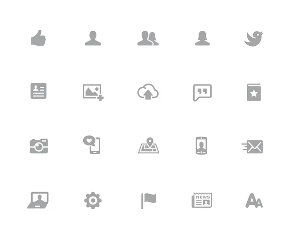 Social Web Icons Pixel Icons White Series Vektorsymbole Entwickelt Einem — Stockvektor
