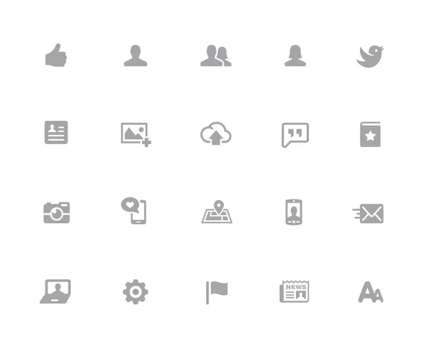 Sociala Webb Ikoner Pixlar Ikoner Vit Serie Vektor Ikoner Avsedda — Stock vektor