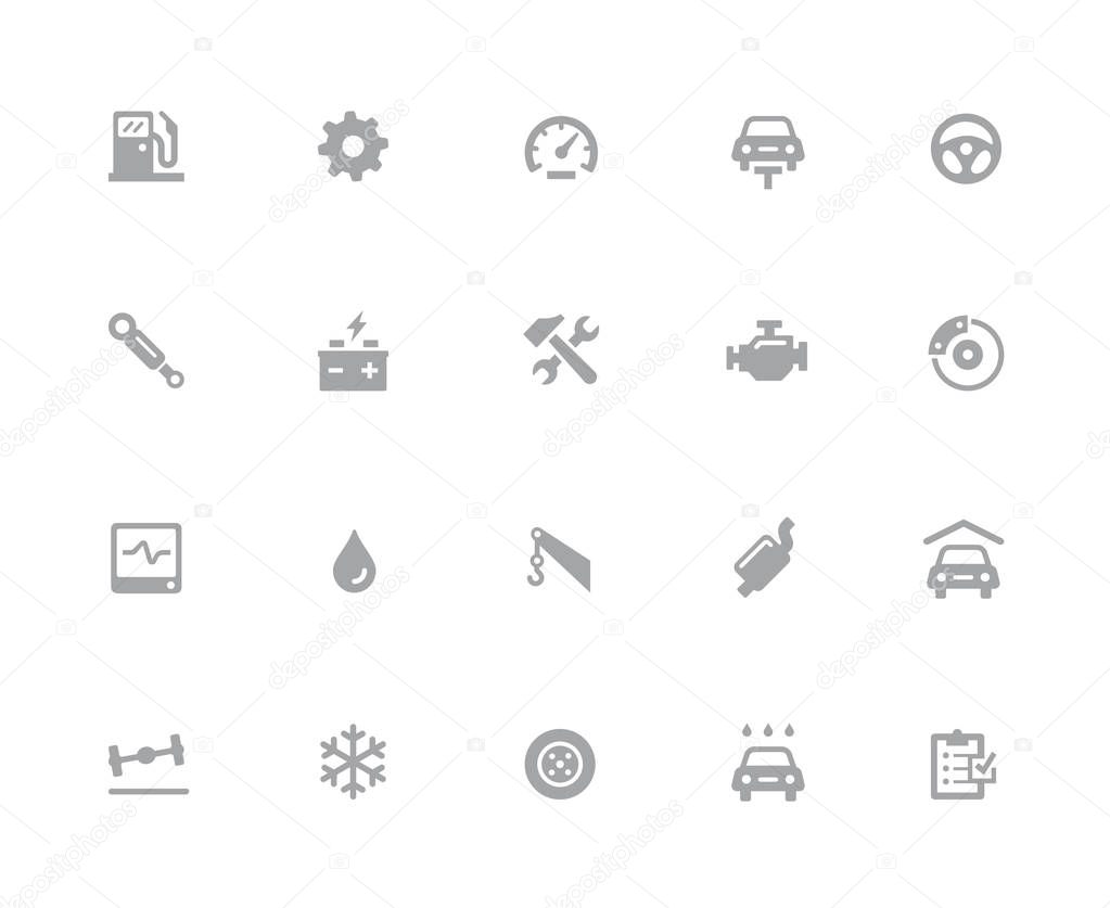 Car Service Icons // 32 pixels Icons White Series - Vector icons designed to work in a 32 pixel grid.