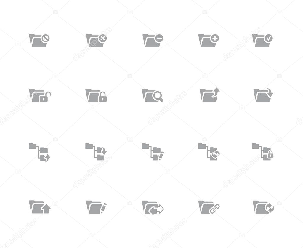 Folder Icons - 1 of 2 // 32 pixels Icons White Series - Vector icons designed to work in a 32 pixel grid.