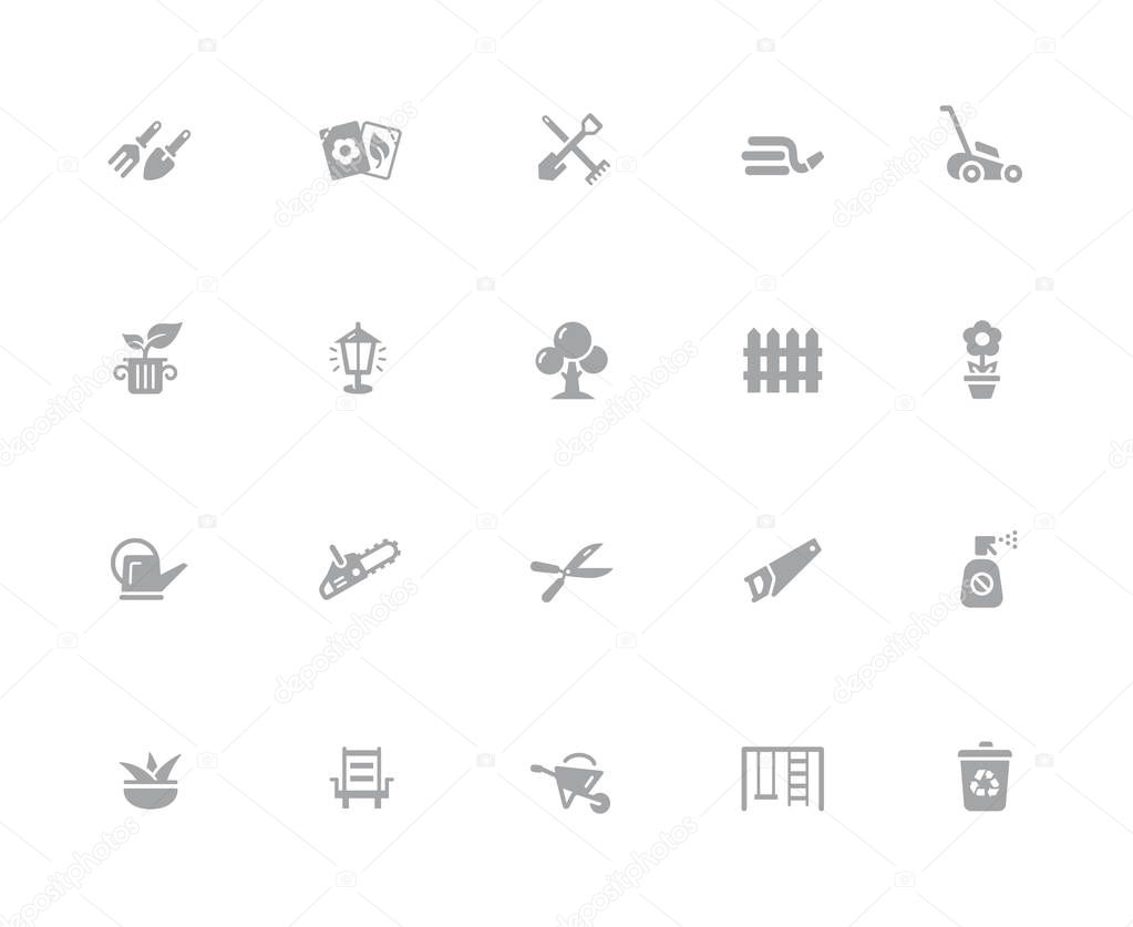 Gardening Icons // 32 pixels Icons White Series - Vector icons designed to work in a 32 pixel grid.