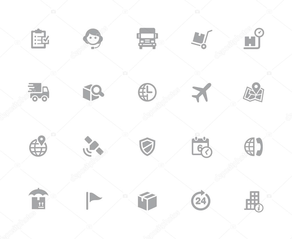 Shipping & Tracking Icons // 32 pixels Icons White Series - Vector icons designed to work in a 32 pixel grid.