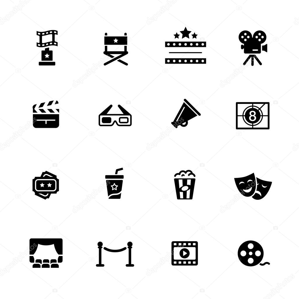 Film Industry and Theater Icons // Black Series - Vector black icons for your digital, print or media projects.