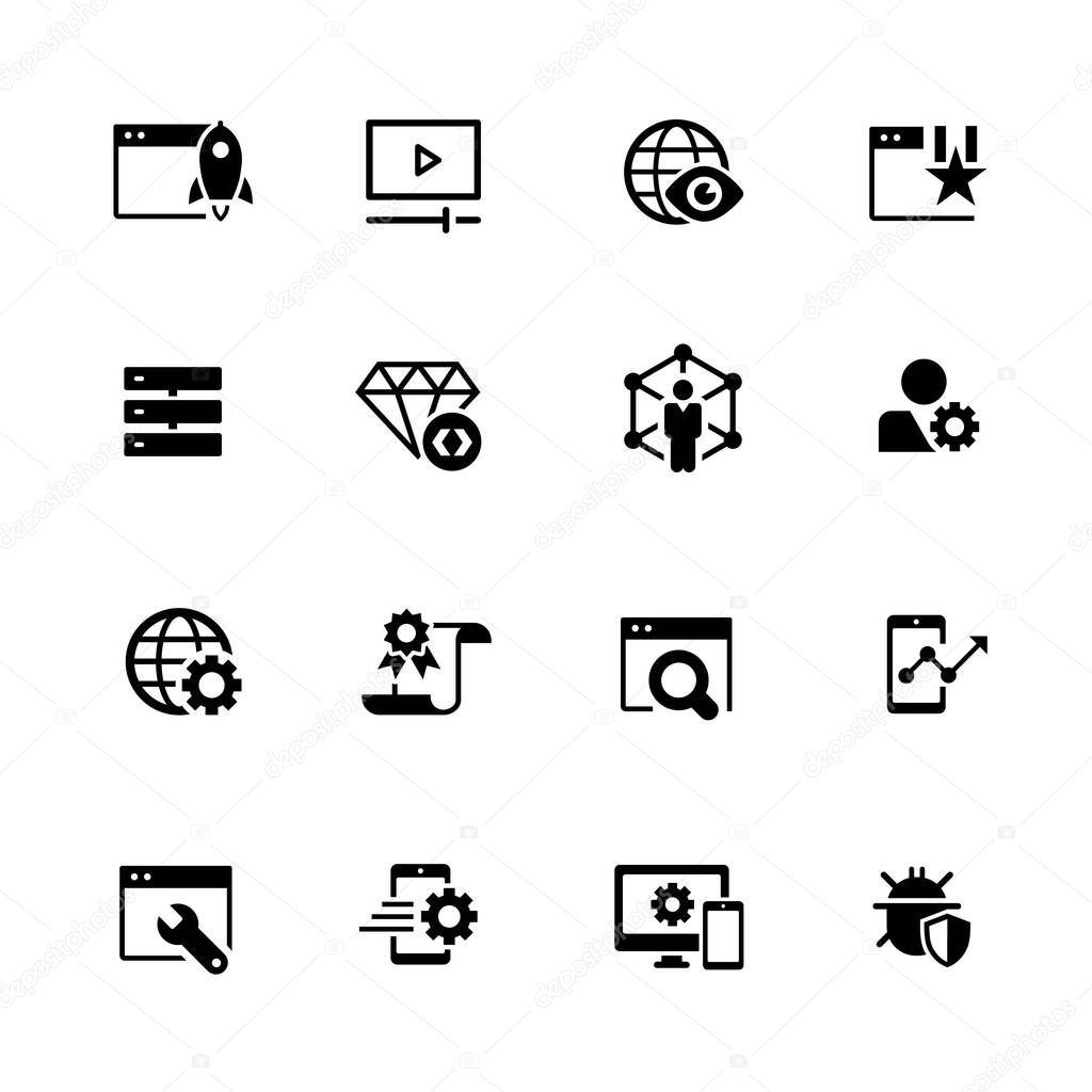 SEO and Digital Martketing Icons 2 of 2 // Black Series - Vector black icons for your digital, print or media projects.