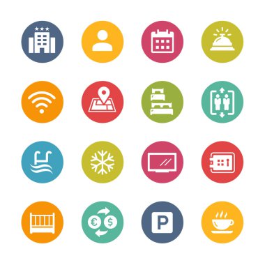 Hotel and Rentals Icons 1 of 2 // Fresh Colors clipart