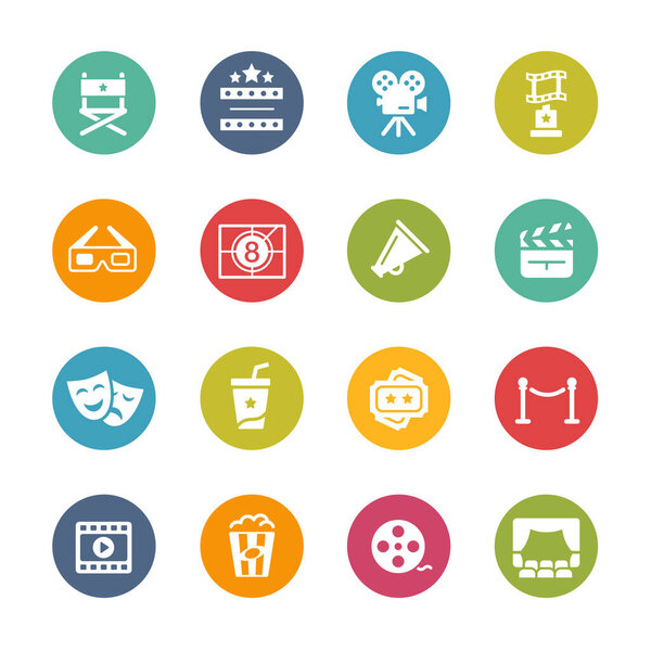 Иконки киноиндустрии и театра / / Свежие цвета
