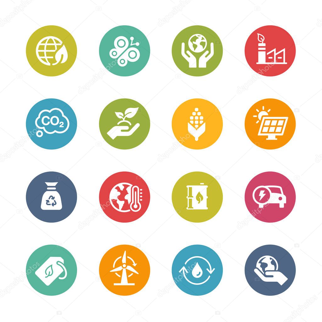 Ecology and Renewable Energy Icons // Fresh Colors
