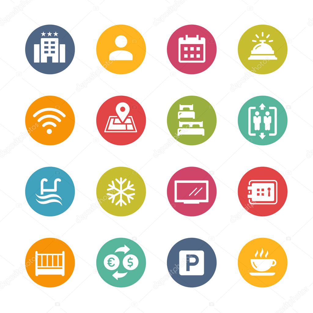 Hotel and Rentals Icons 1 of 2 // Fresh Colors