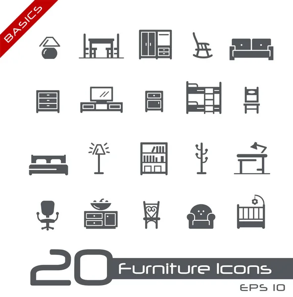 Iconos Para Muebles Conceptos Básicos Iconos Vectoriales Para Sus Proyectos — Archivo Imágenes Vectoriales