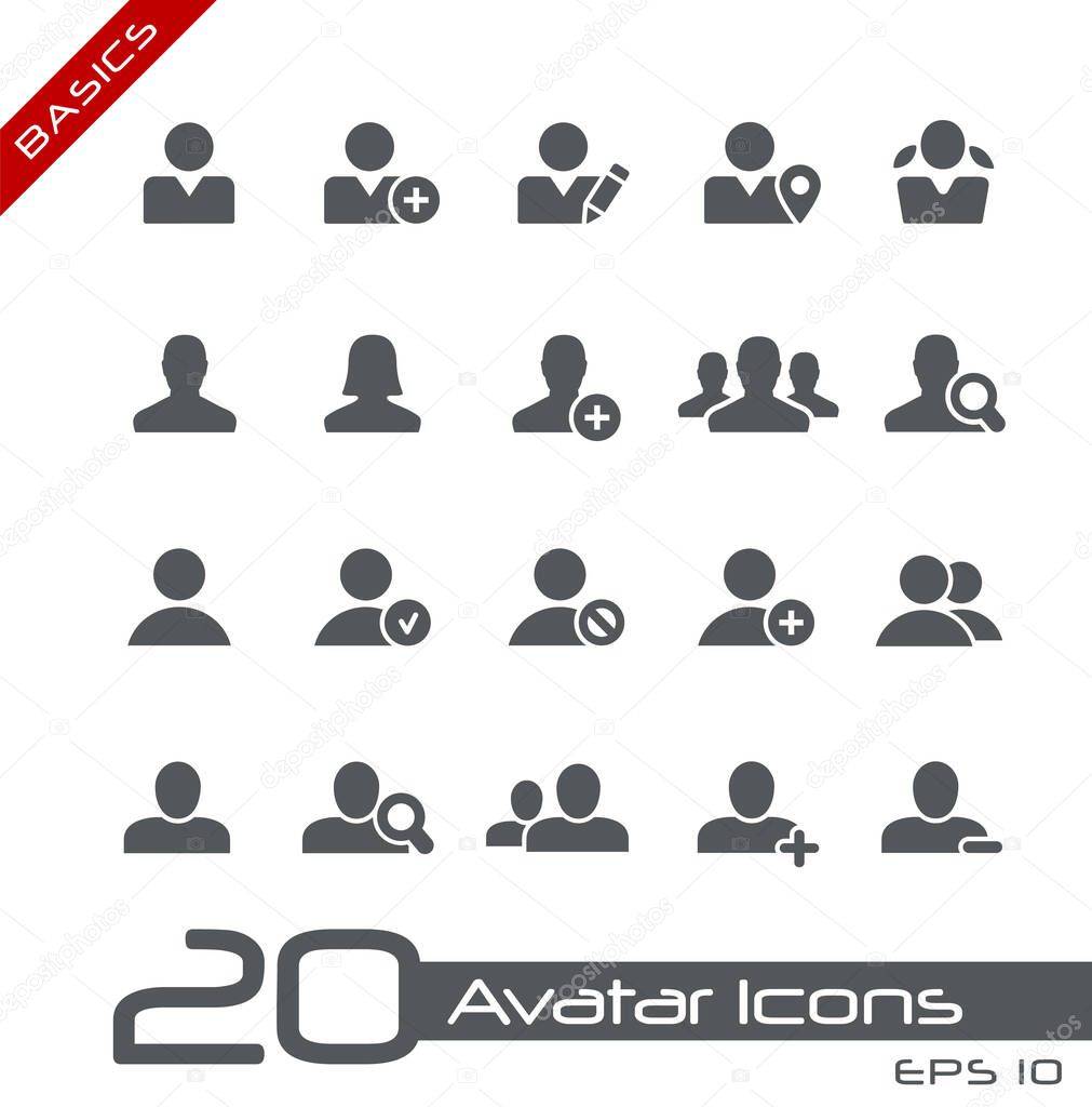 Avatar Icons // Basics - Vector icons for your web or media projects.