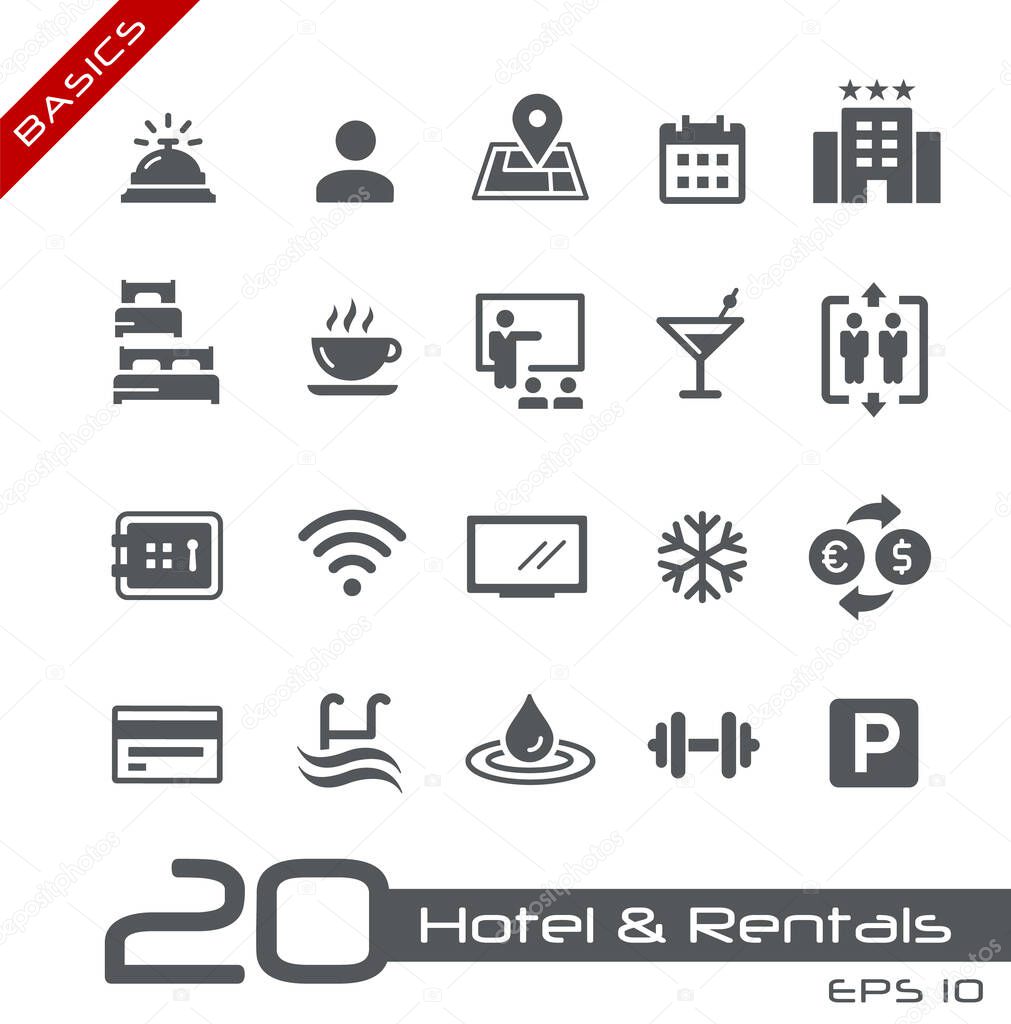 Hotel & Rentals Icons 1 of 2 // Basics