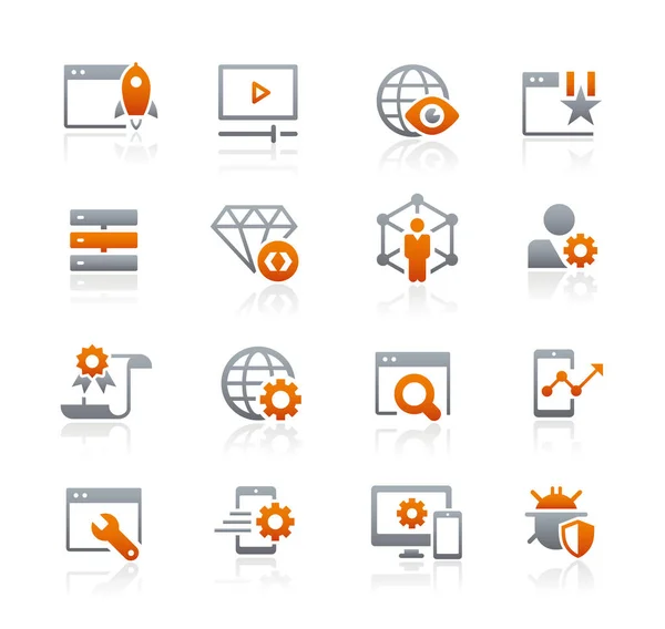 Seo Digital Marketing Icons Graphite Series — 스톡 벡터