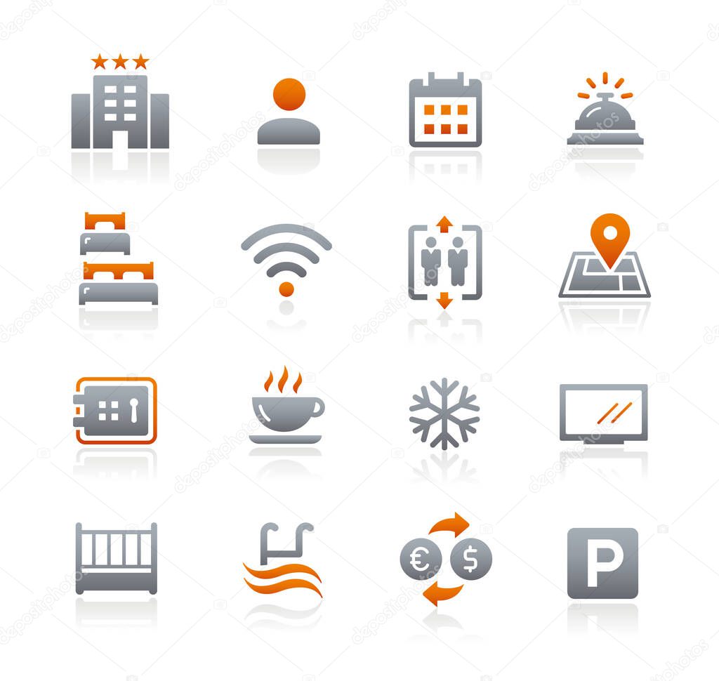 Hotel and Rentals Icons 1 of 2 // Graphite Series