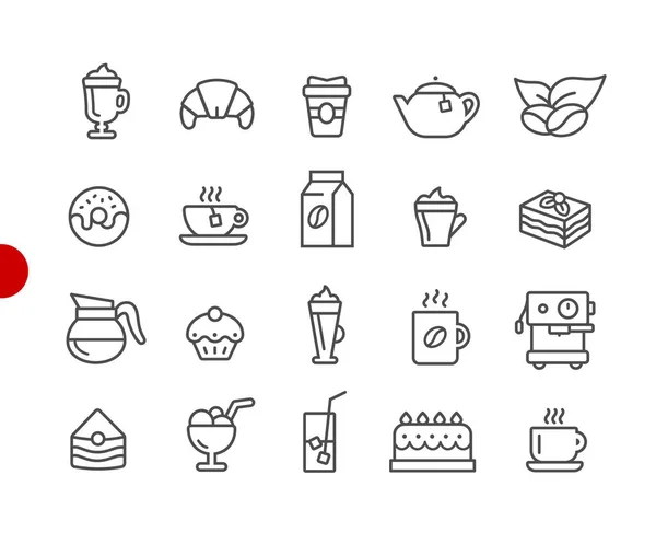 Coffee Shop Icons Red Point Series 디지털 프로젝트용 Vector 아이콘 — 스톡 벡터