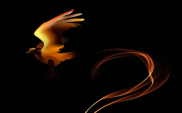 Oiseau Feu Aigle Vol Comme Symbole Puissance Liberté — Photo