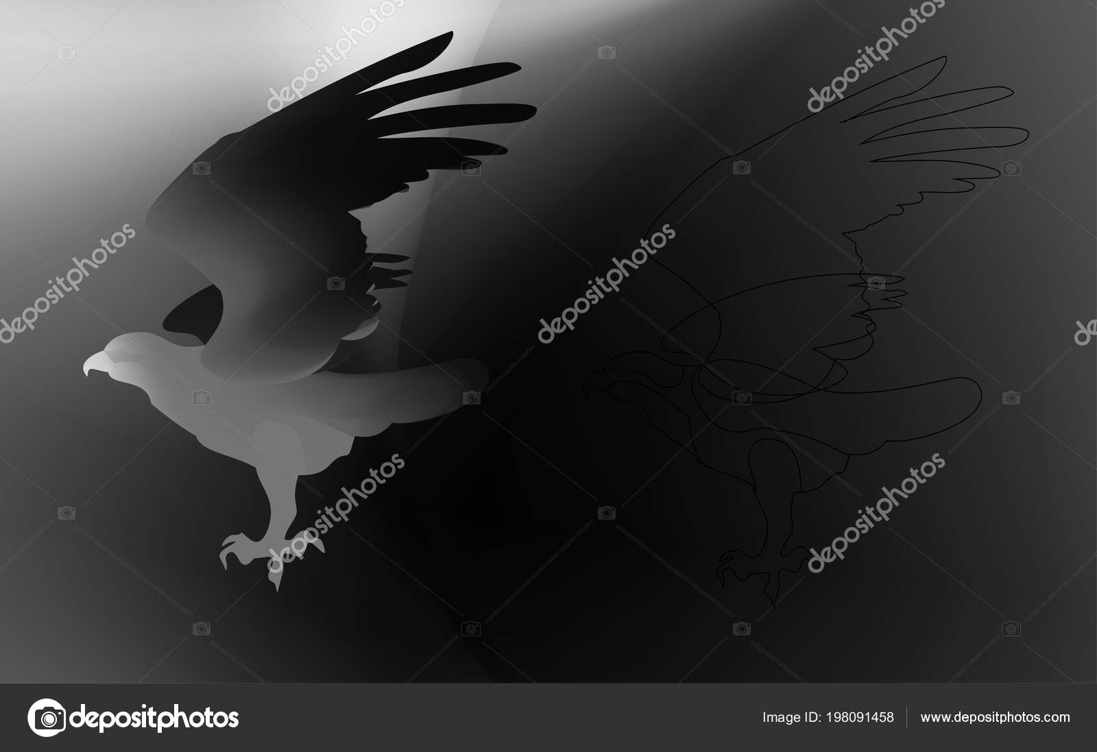 Aigle Feu Oiseaux Vol Comme Symbole Puissance Liberté