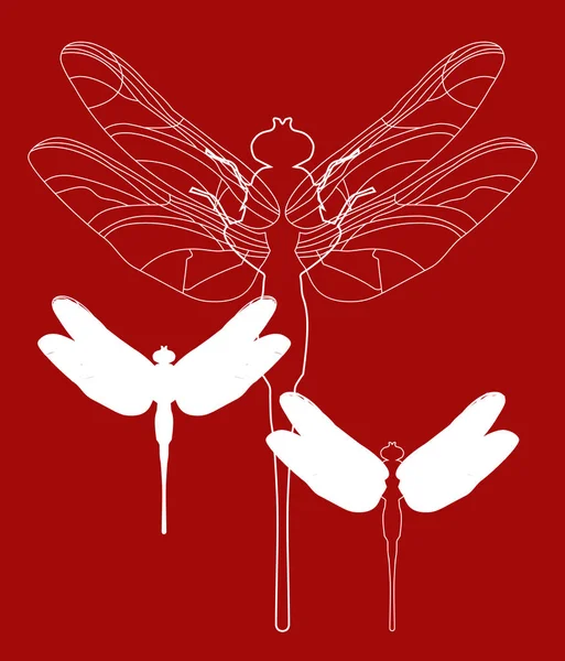 Illustration Drôle Dessin Animé Pour Enfant Une Libellule Bright Dragonfly — Image vectorielle