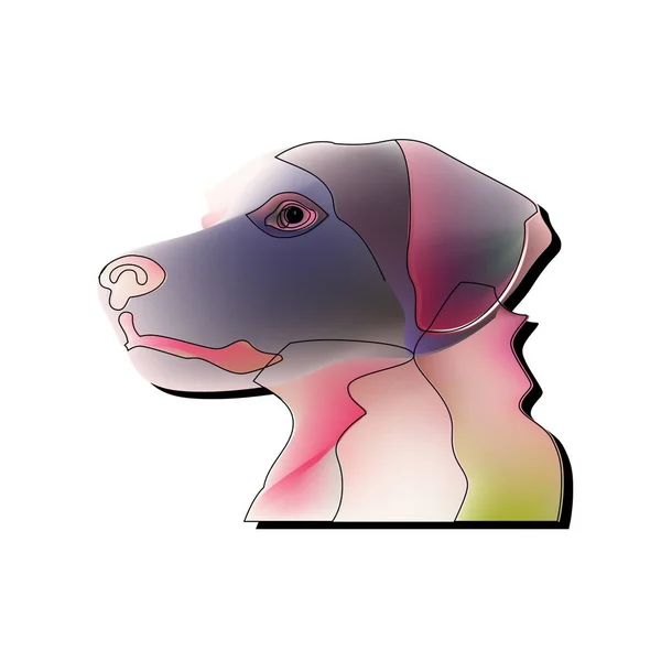 Leksak Fantastiska Porträtt Hund Hund Huvud Närbild Mesh — Stock vektor