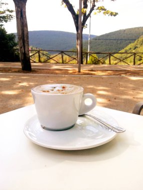 Tencere çeşitli çiçekler ev. Evin etrafında tasarım İtalyan avlusu.