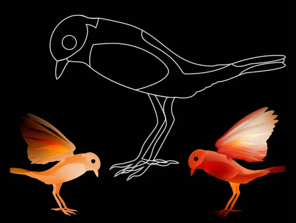 Mundo Encantado Cuento Hadas Fantástico Pájaro Mágico Felicidad País Las — Archivo Imágenes Vectoriales