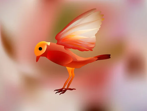 梦幻般神奇的童话世界 梦幻仙境中的快乐之鸟 — 图库矢量图片