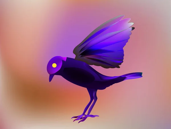 梦幻般神奇的童话世界 梦幻仙境中的快乐之鸟 — 图库矢量图片