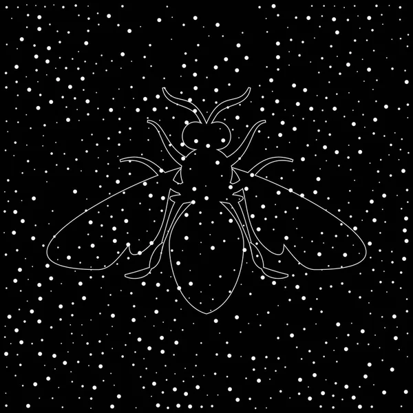 Biene Wespe Aus Edelmetallen Auf Schwarzem Hintergrund Mit Perlen — Stockvektor