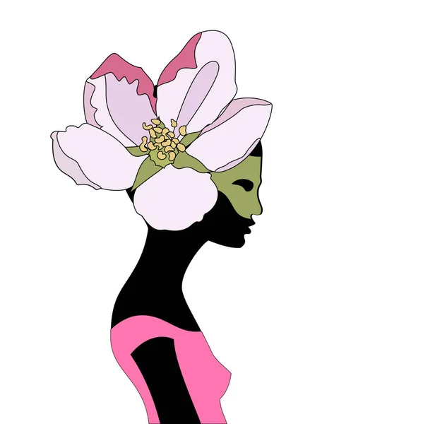 Молода Дівчина Одязі Квітковими Візерунками Вінок Квітів Голові Дівчини — стоковий вектор