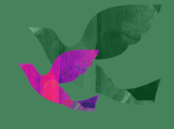 Kolorowa Abstrakcja Neon Kształty Streszczenie Tapeta Futurystyczny Ptak Obraz Tła — Wektor stockowy