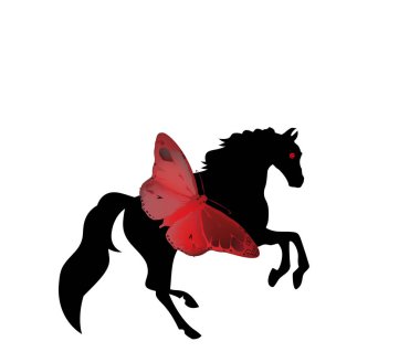 Güzel at siluet. Soyut şekiller ve işaretleri