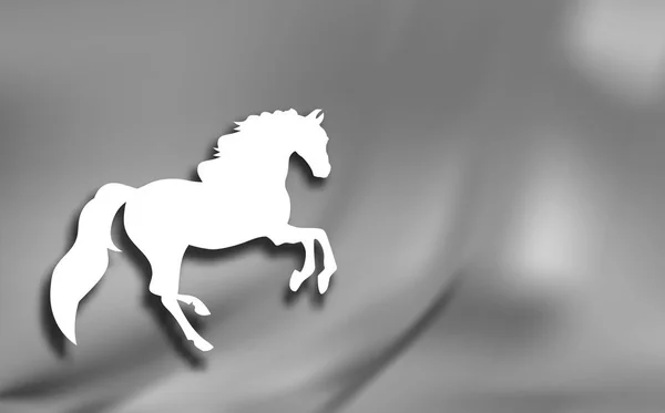 Silhouette beautiful Arabian horse. black and white — Stock Vector
