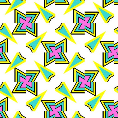 Retro 80s tarzıvintage geometrik desen. Tekstil moda retro tasarım.