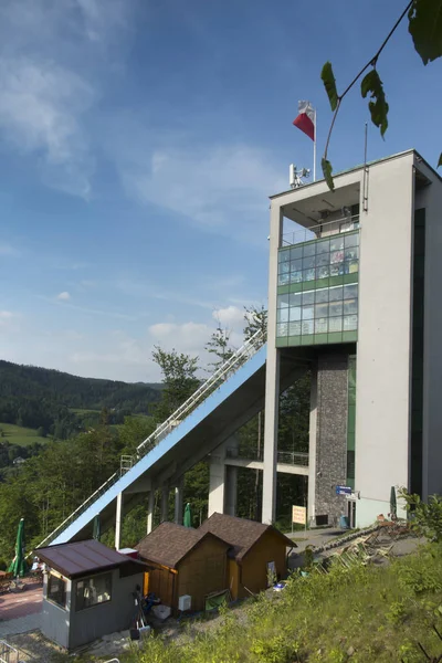 Polen Weiß Rote Flagge Über Dem Turm Der Schanze Wisla — Stockfoto