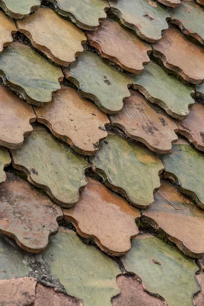 Old Roof Tiles Arranged Roof Background — Stock Photo, Image