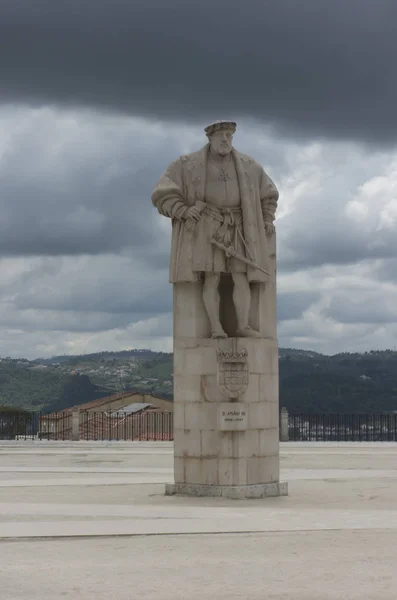 Vue Sur Centre Historique Coimbra Portugal Monument Jean Iii Près — Photo